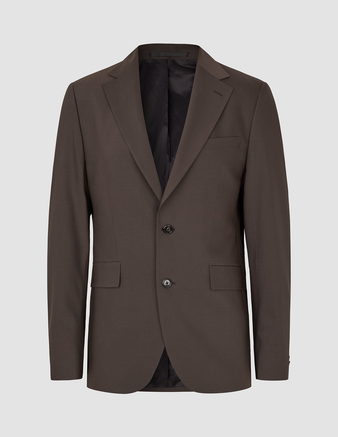 Tech Wool Blazer Dark Cocoa Brown Slim